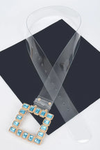 Stone Buckle Faux Leather Belt | Mixtshop LLC