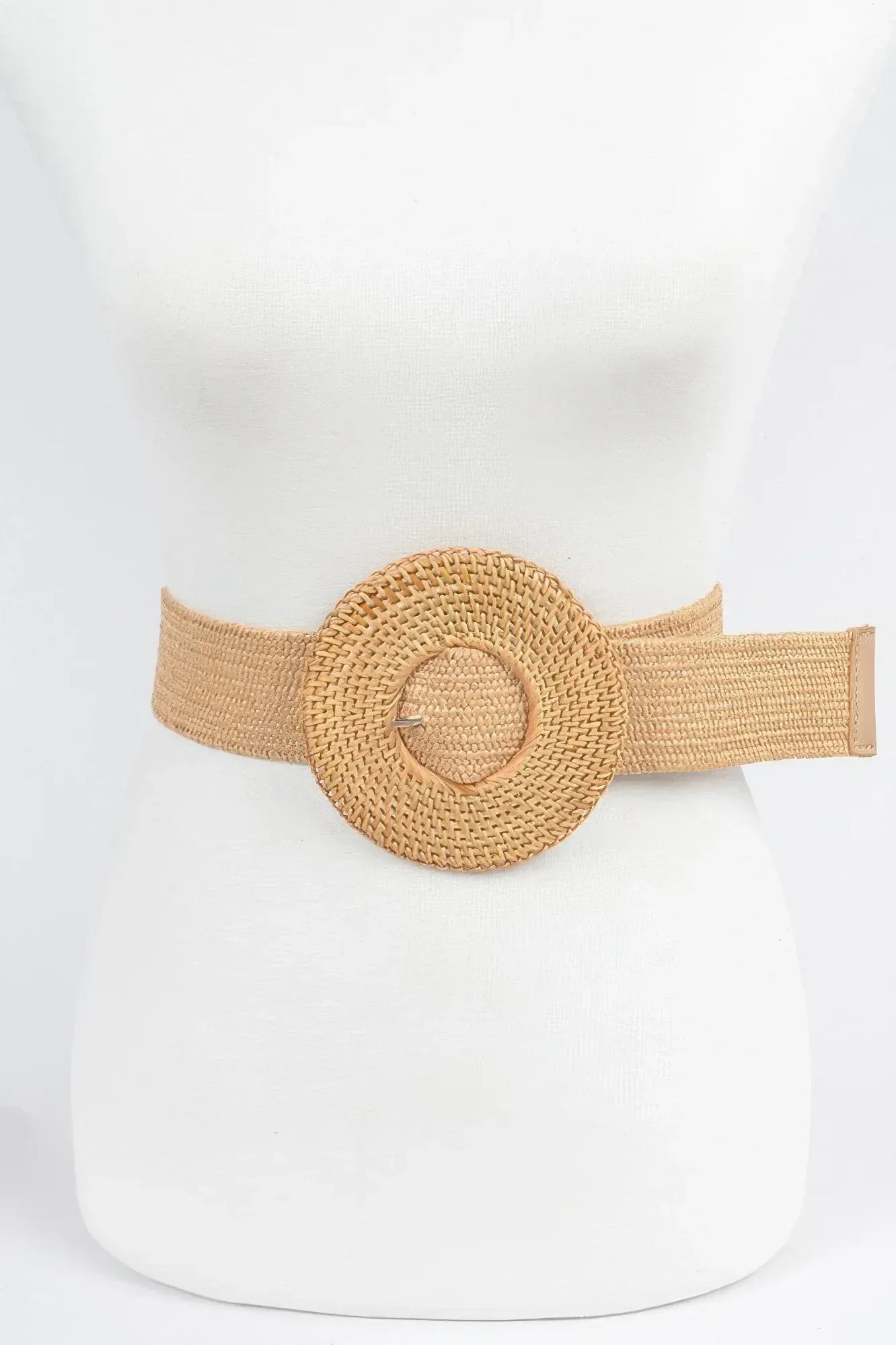 Oversize Weaved Bamboo Buckle Elatic Belt | Mixtshop LLC
