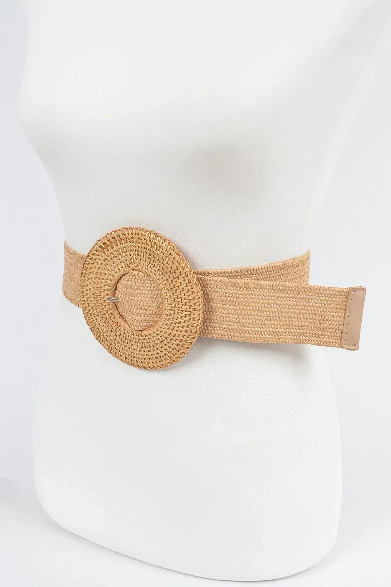 Oversize Weaved Bamboo Buckle Elatic Belt | Mixtshop LLC