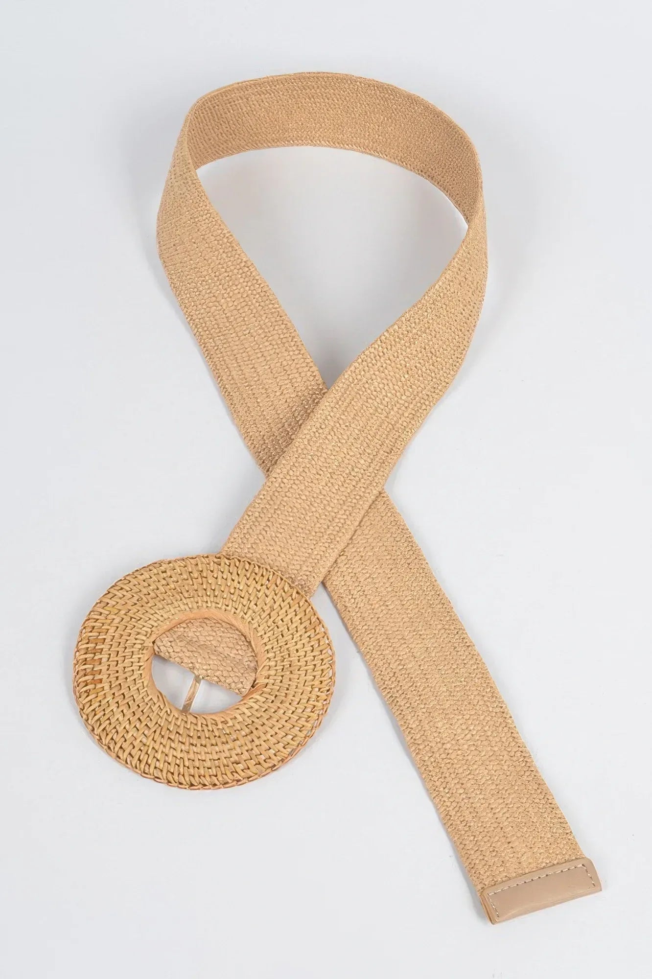Oversize Weaved Bamboo Buckle Elatic Belt | Mixtshop LLC
