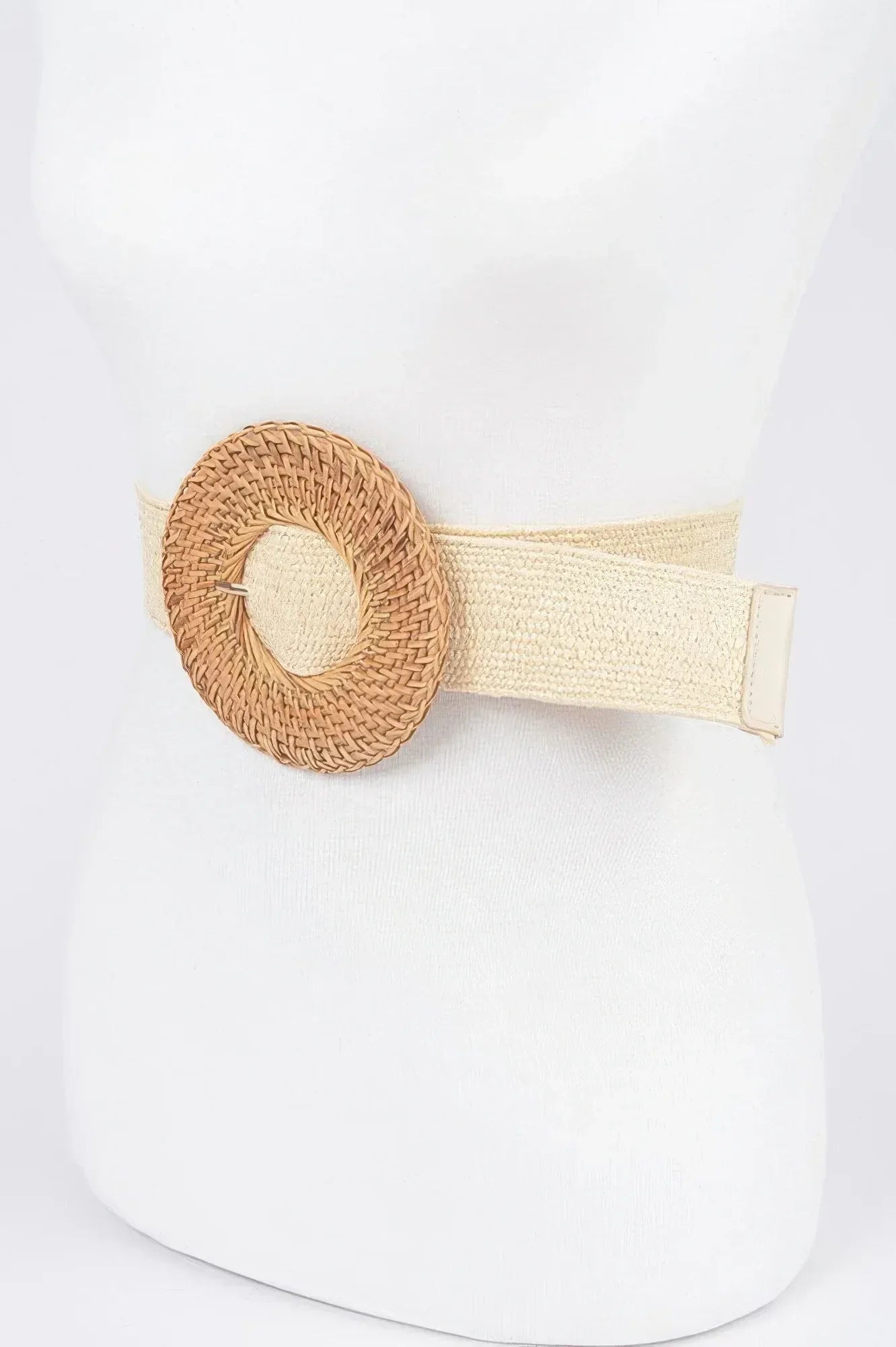 Oversize Weaved Bamboo Buckle Elatic Belt | Mixtshop LLC
