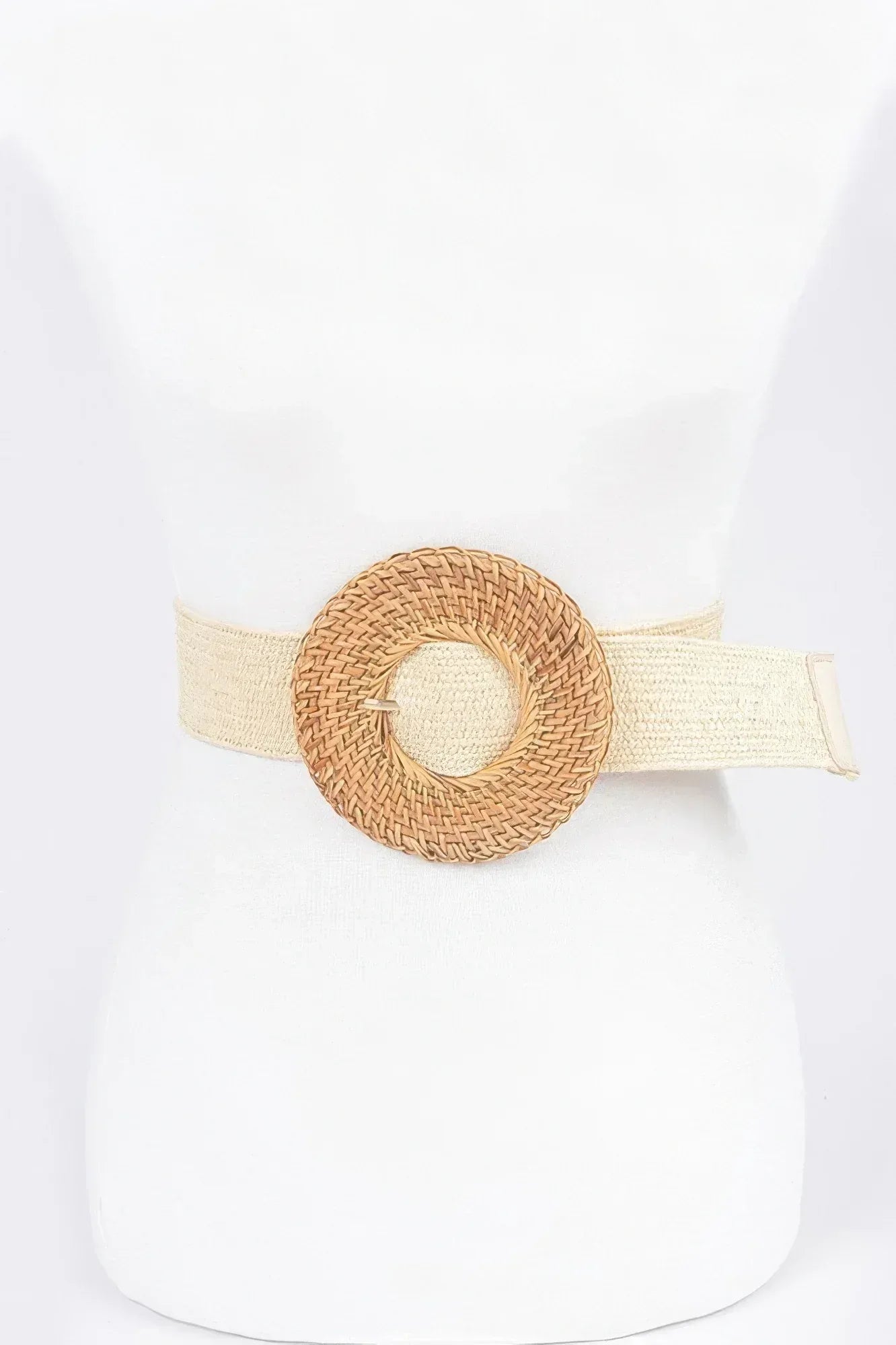 Oversize Weaved Bamboo Buckle Elatic Belt | Mixtshop LLC