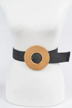 Oversize Weaved Bamboo Buckle Elatic Belt | Mixtshop LLC