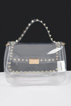 Transparent Metal Studded Top Handle Bag | Mixtshop LLC