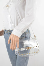 Transparent Metal Studded Top Handle Bag | Mixtshop LLC