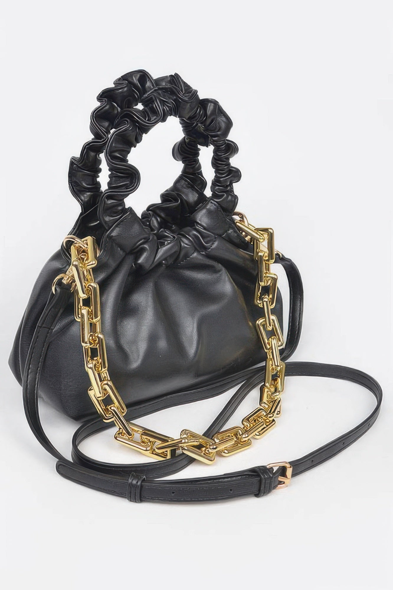 Faux Leather Pleated Chain Bag Secondary image
