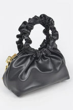 Faux Leather Pleated Chain Bag | Mixtshop LLC