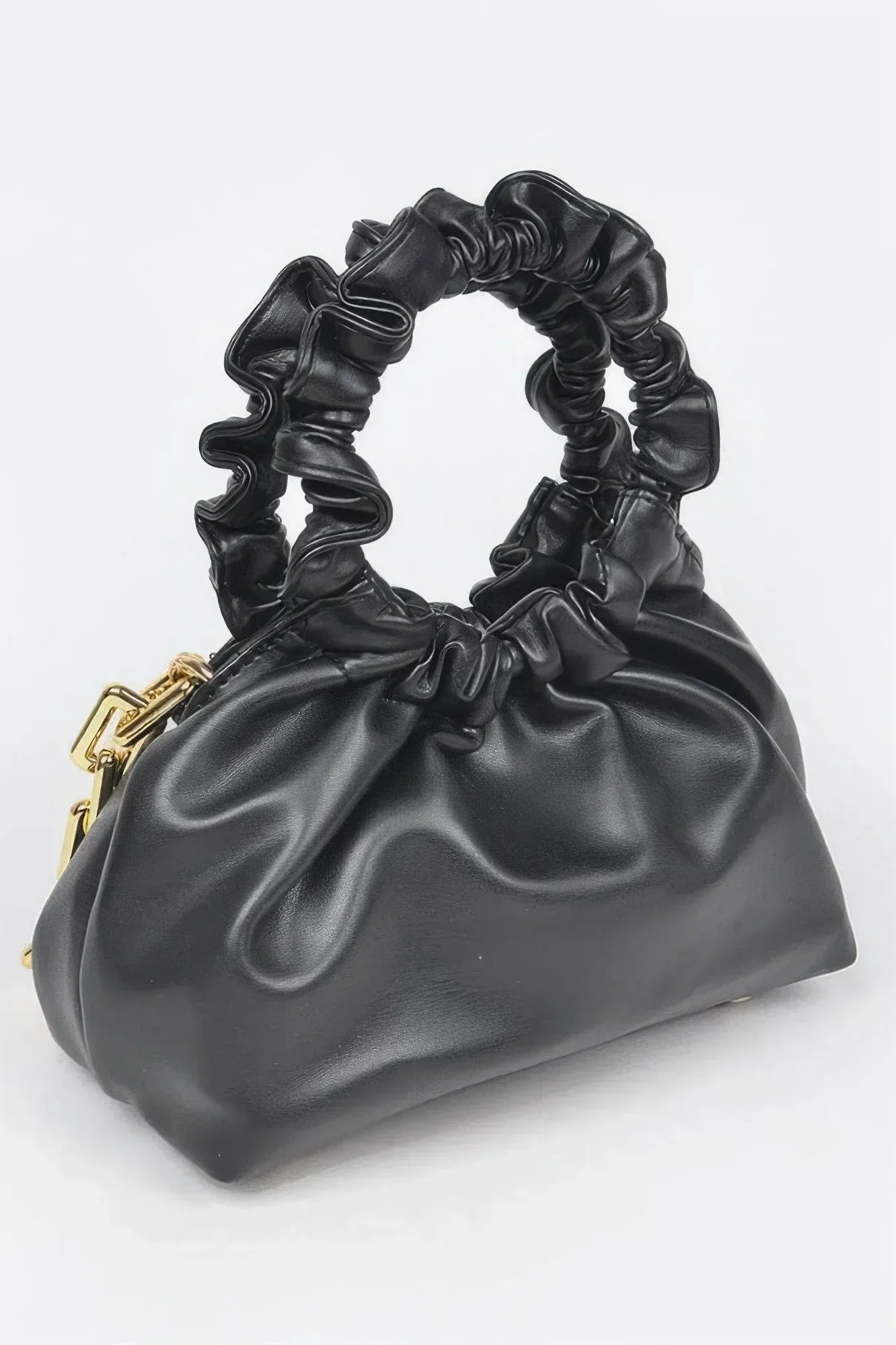 Faux Leather Pleated Chain Bag | Mixtshop LLC