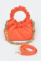 Faux Leather Pleated Chain Bag | Mixtshop LLC