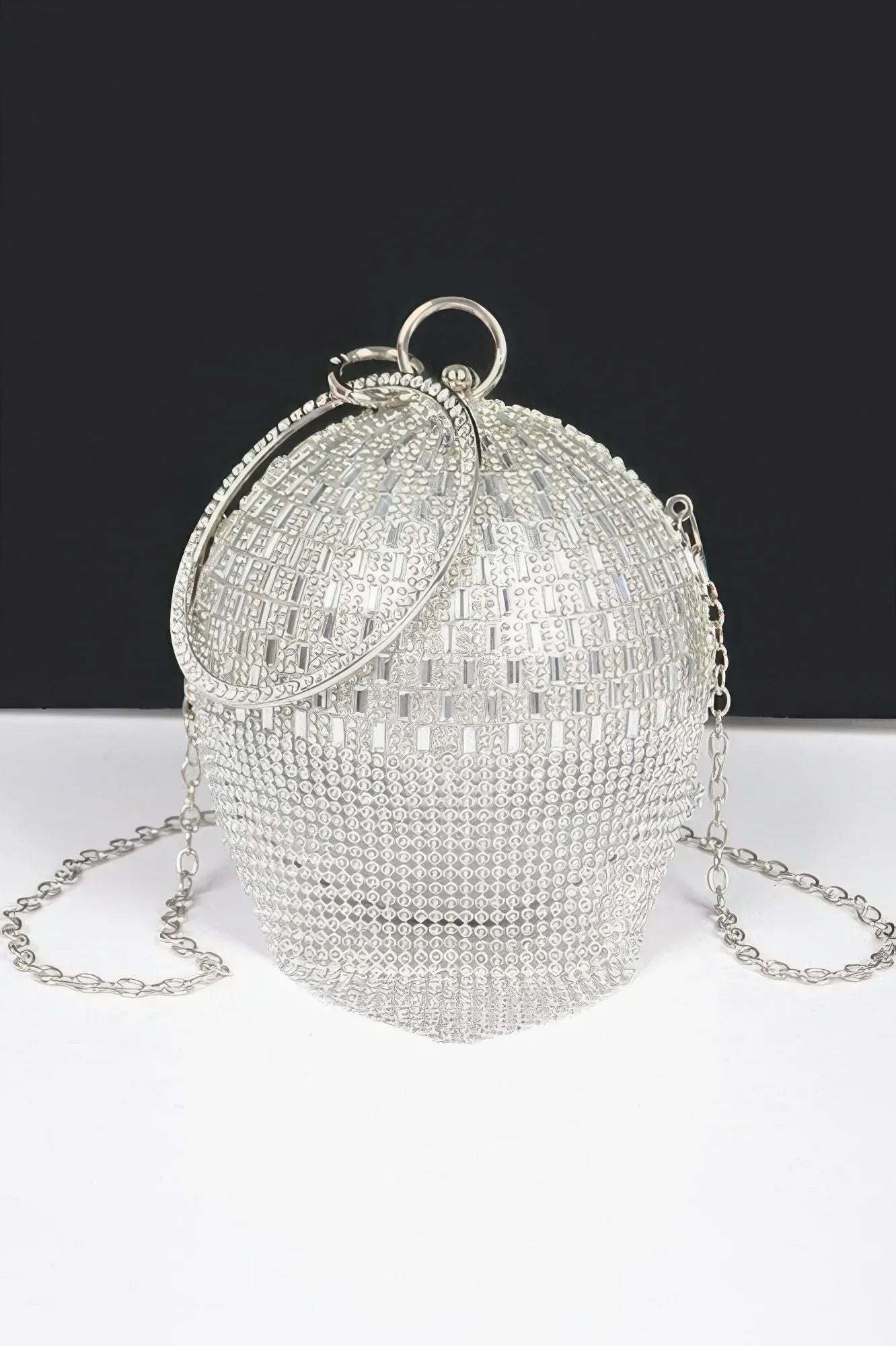 Rhinestone Glass Round Ball Clutch | Mixtshop LLC