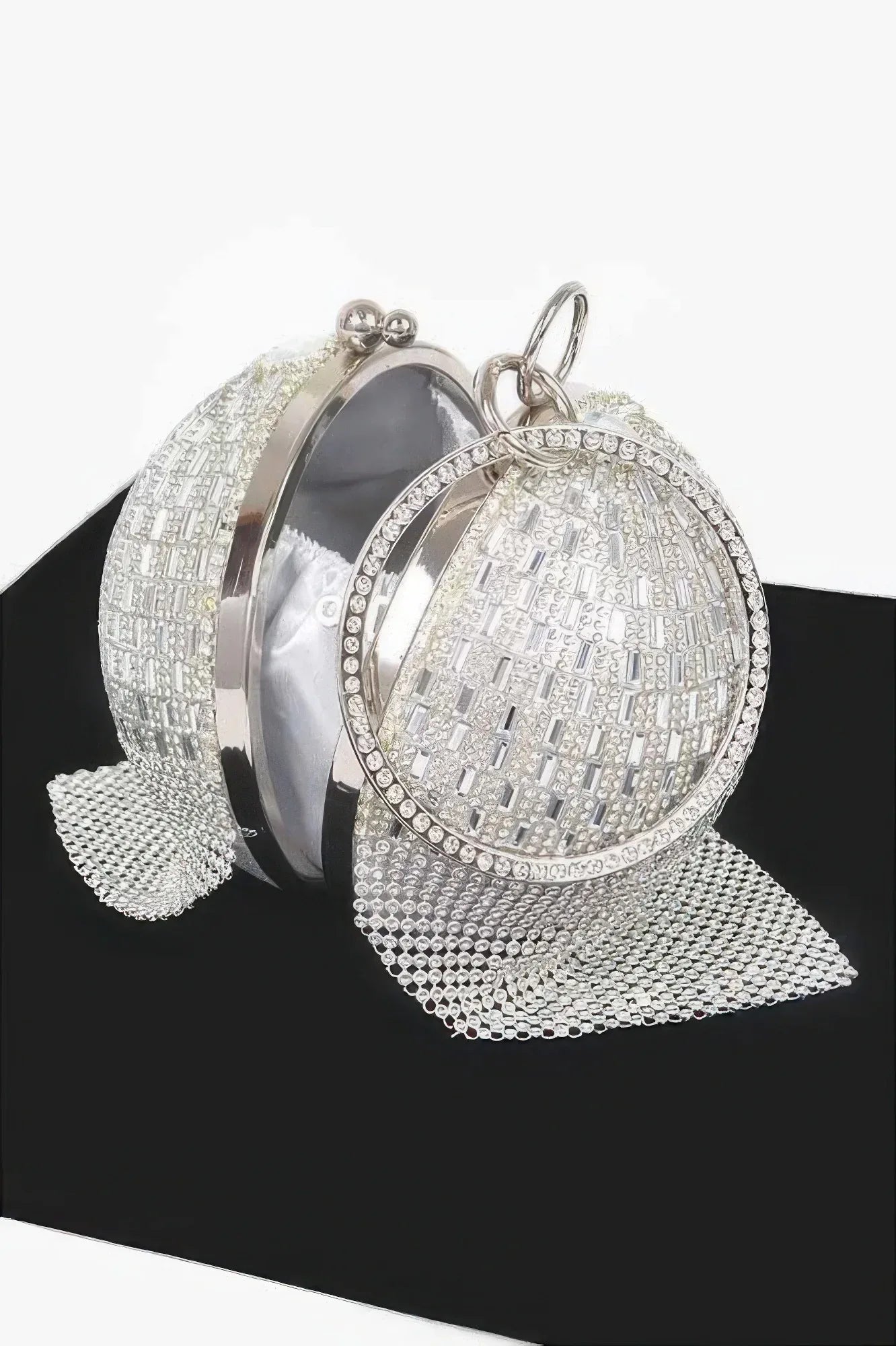 Rhinestone Glass Round Ball Clutch | Mixtshop LLC