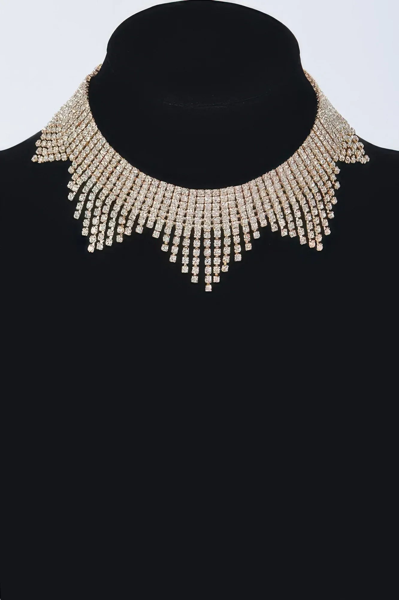 Rhinestone Drop Choker Necklace | Mixtshop LLC