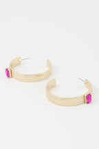 Cubic Rhinestone Hoop Earrings | Mixtshop LLC