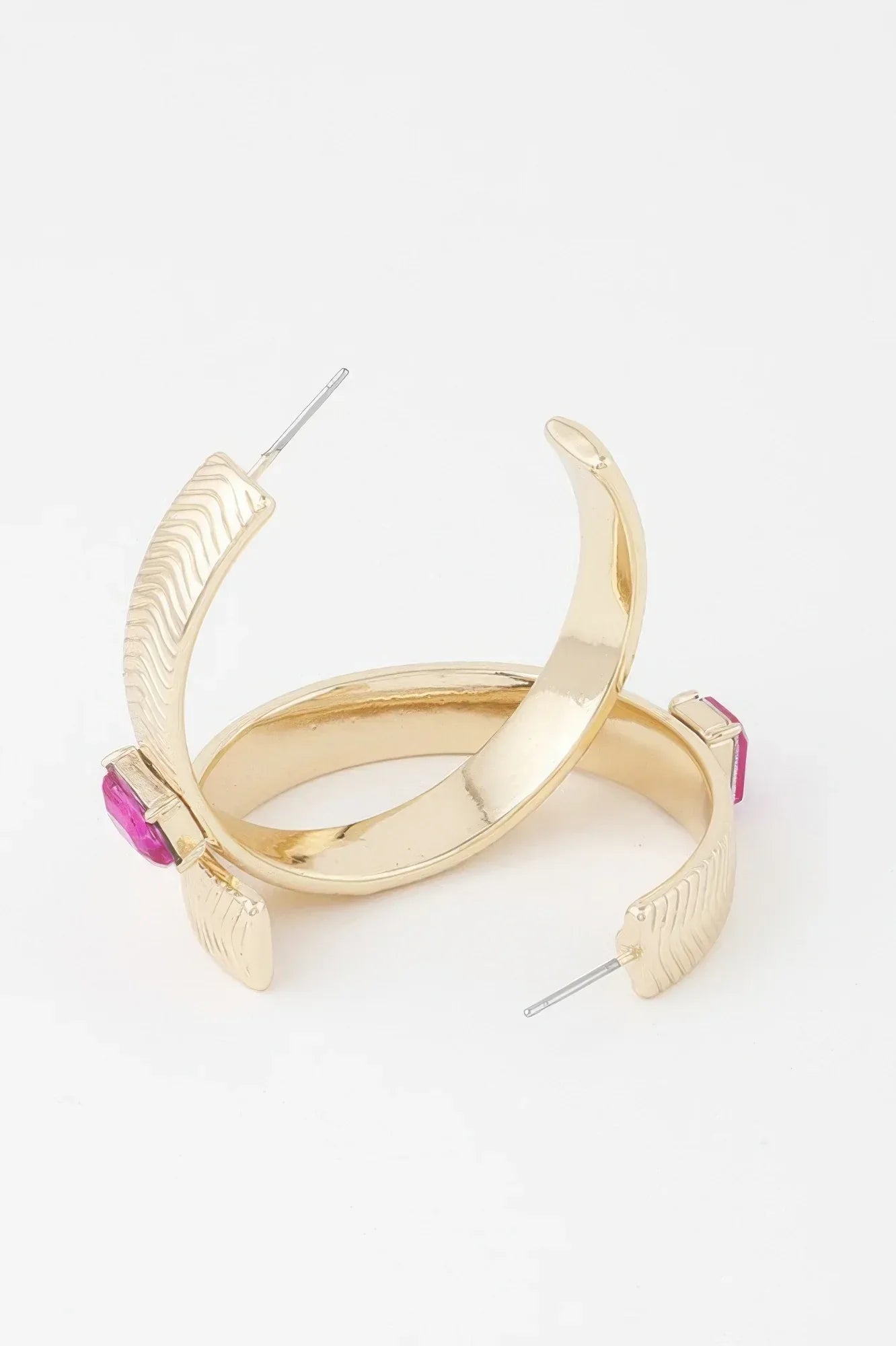 Cubic Rhinestone Hoop Earrings | Mixtshop LLC