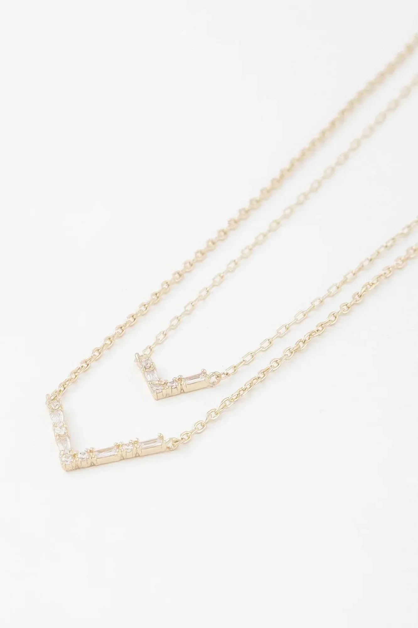 Double Crystal V Necklace | Mixtshop LLC