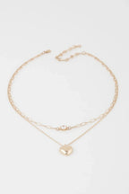 Double Heart Chain Necklace | Mixtshop LLC