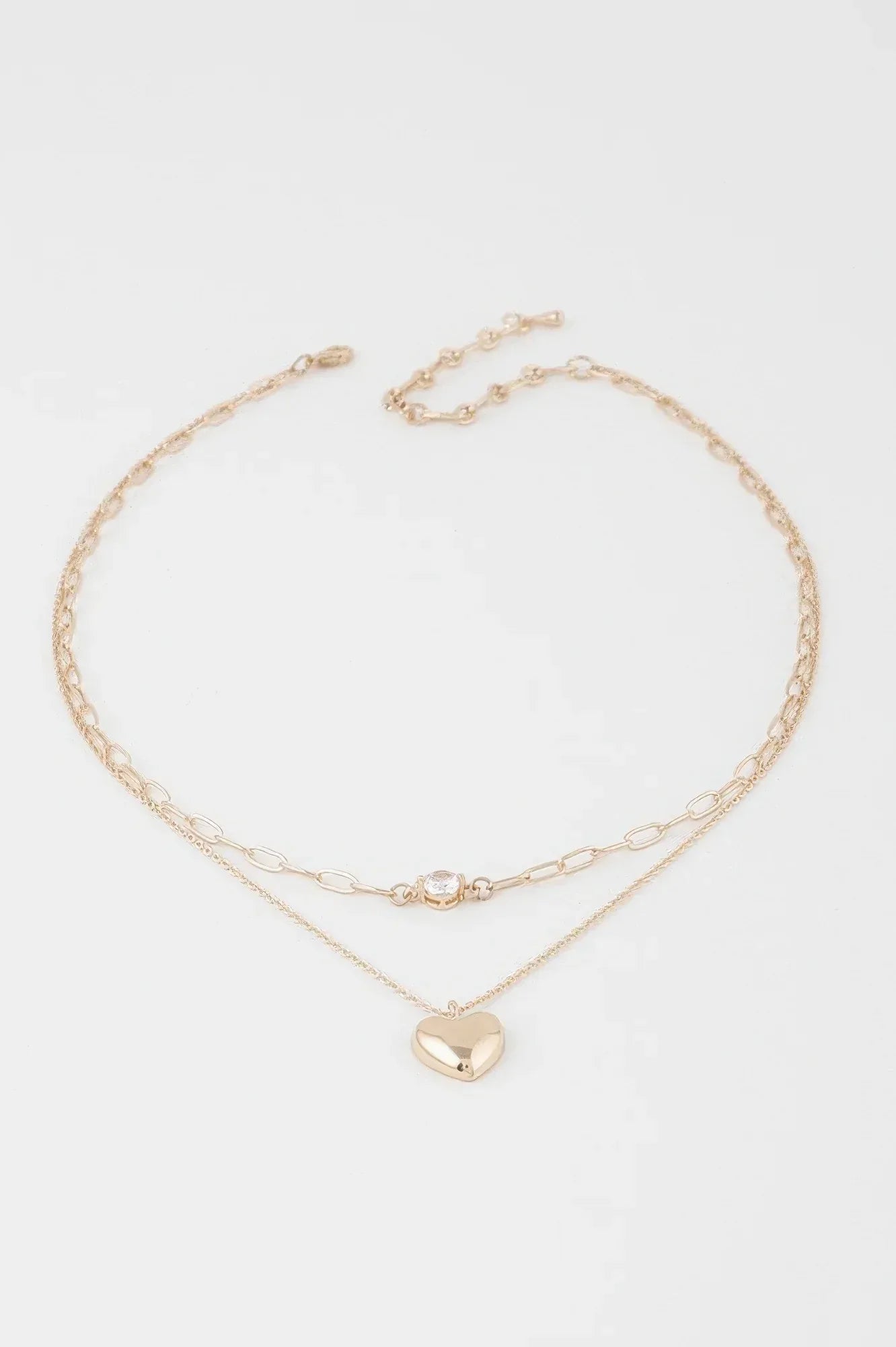 Double Heart Chain Necklace | Mixtshop LLC