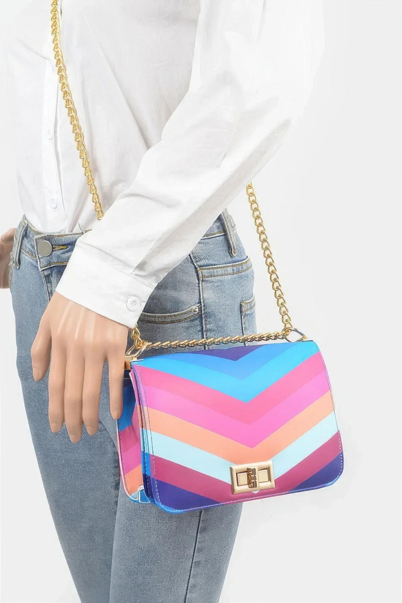 Multi Color Flap Chain Shoulder Bag | Mixtshop LLC