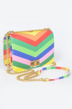 Multi Color Flap Chain Shoulder Bag | Mixtshop LLC