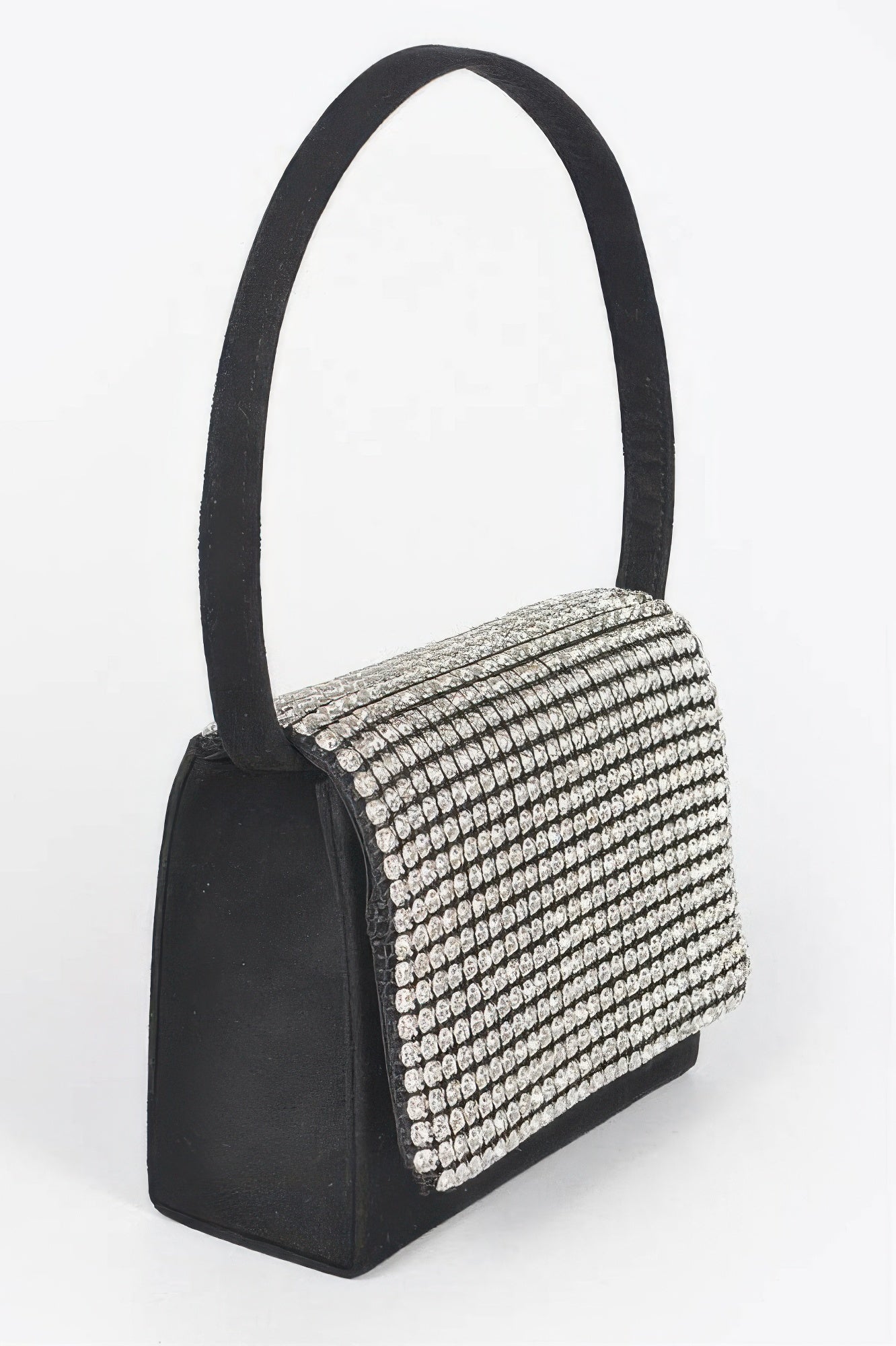 Faux Suede Oversized Rhinestone Crossbody Bag Secondary image