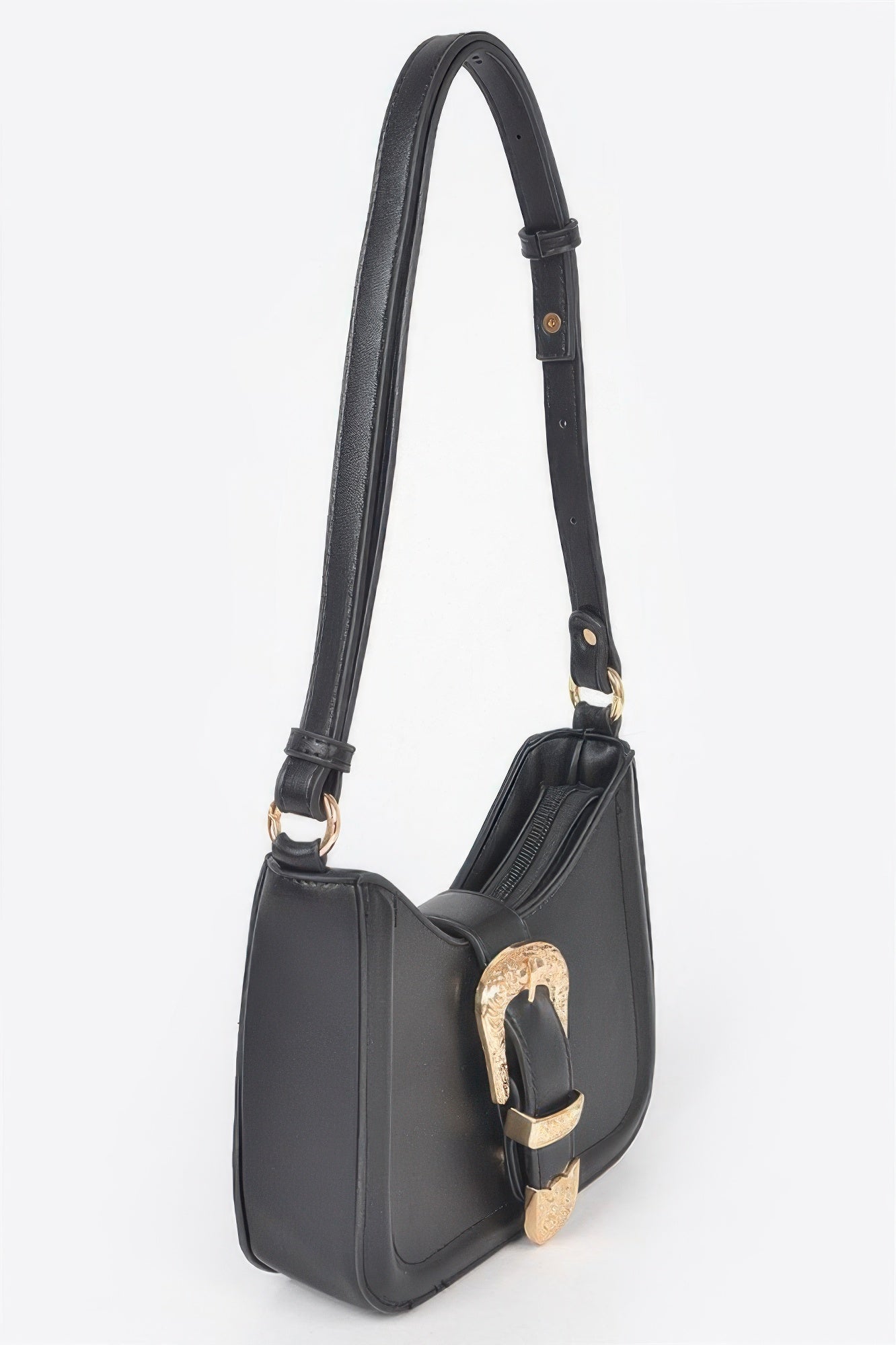 Vegan Metal Buckle Shoulder Bag Secondary image
