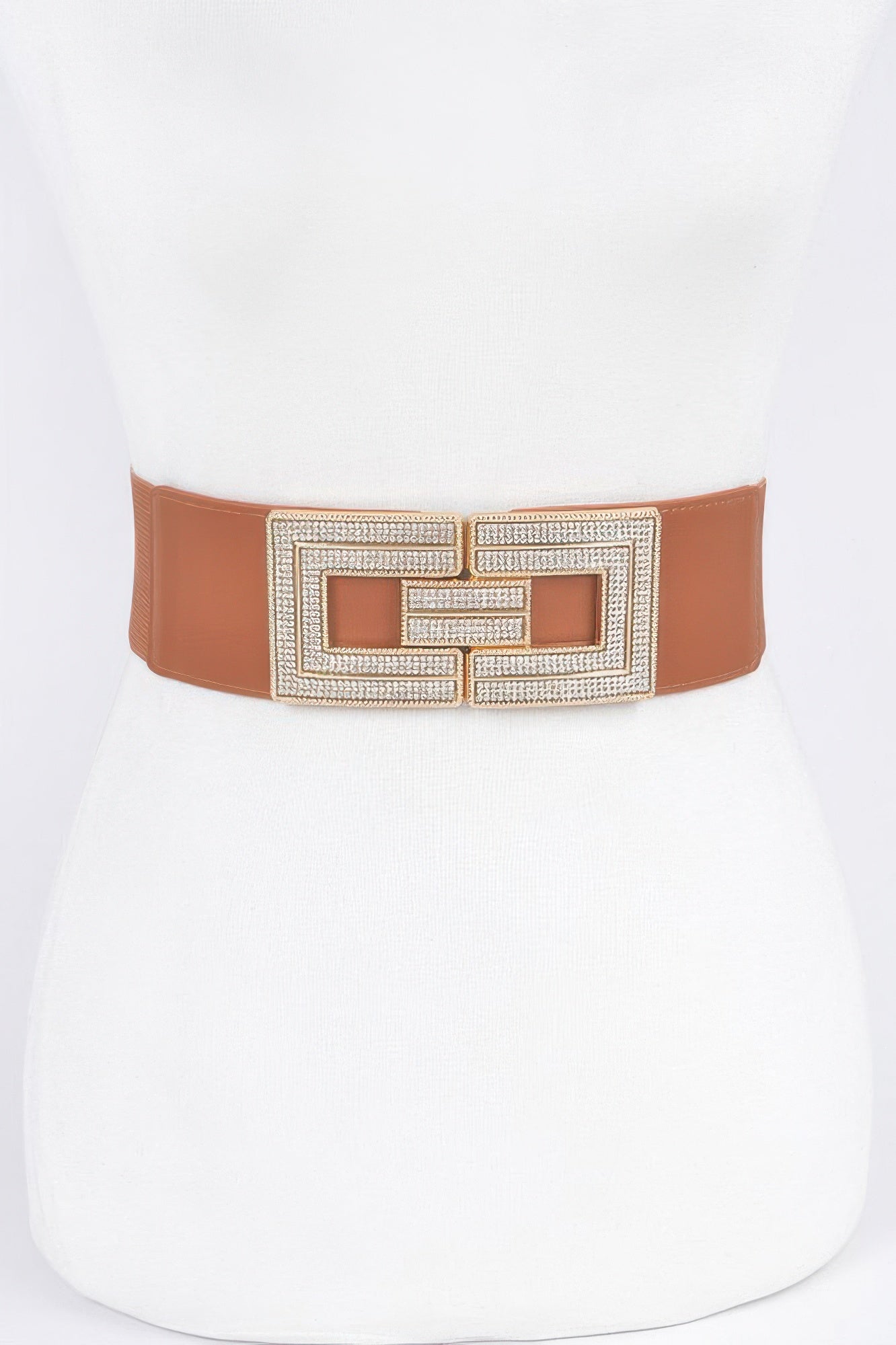 Rhinestone Buckles Elastic Belt Secondary image