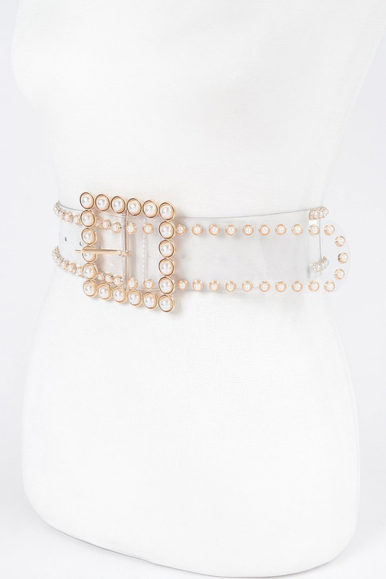 Pearl Buckle Clear Belt W/stones Secondary image