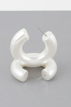 Bulky Polished Cream Hoop Earrings | Mixtshop LLC