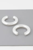 Polished Cream Hoop Earrings | Mixtshop LLC