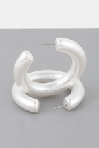 Polished Cream Hoop Earrings | Mixtshop LLC