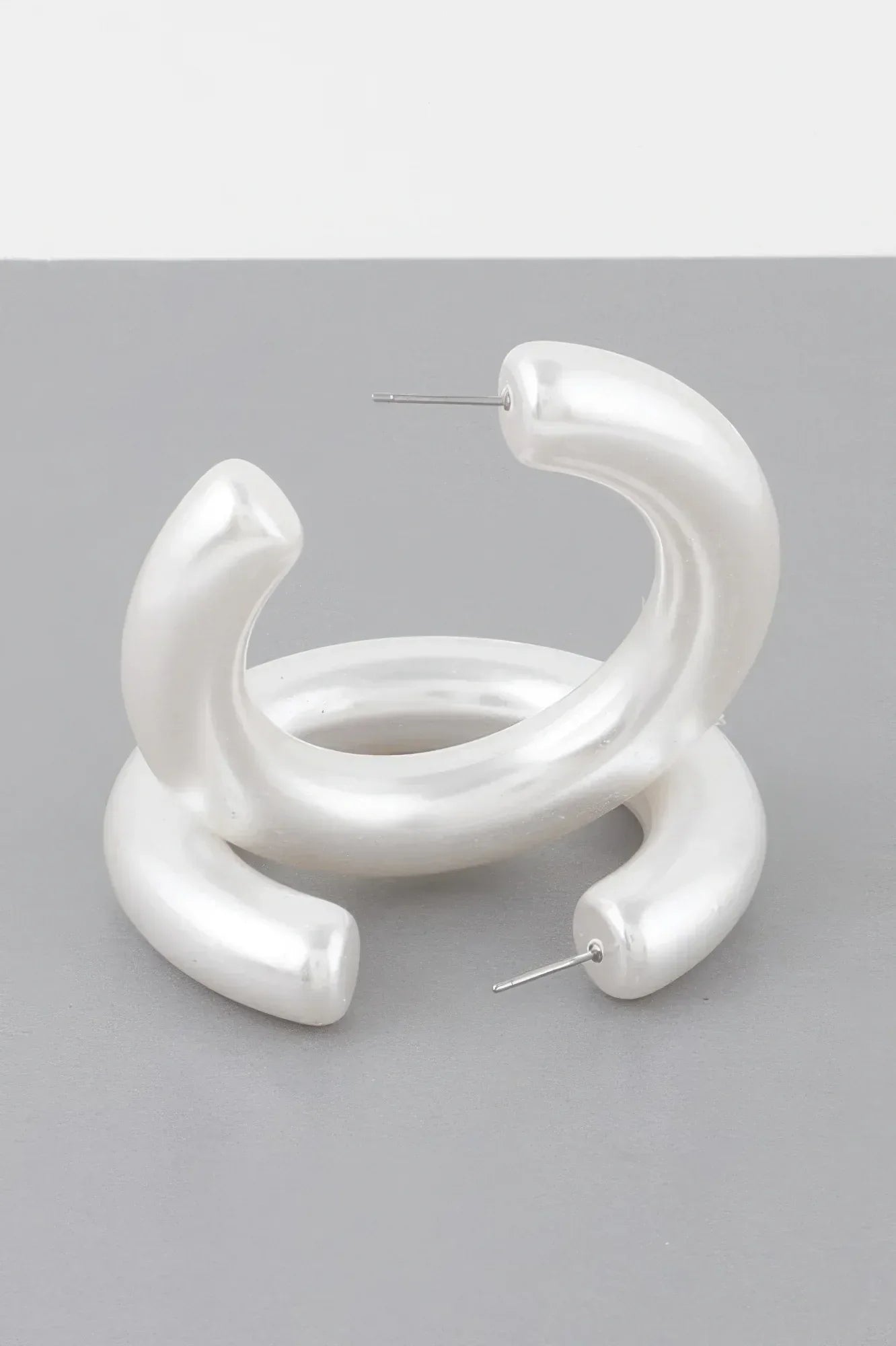 Polished Cream Hoop Earrings | Mixtshop LLC