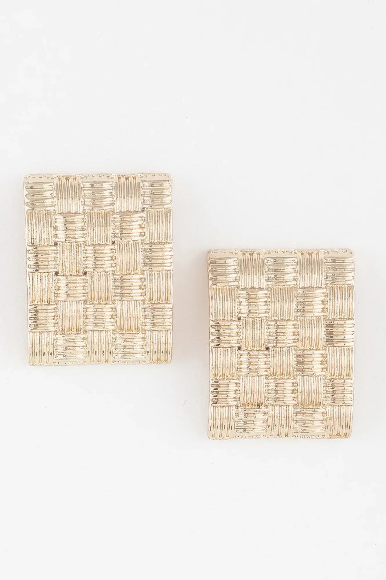 Cross Hatch Plate Earrings | Mixtshop LLC