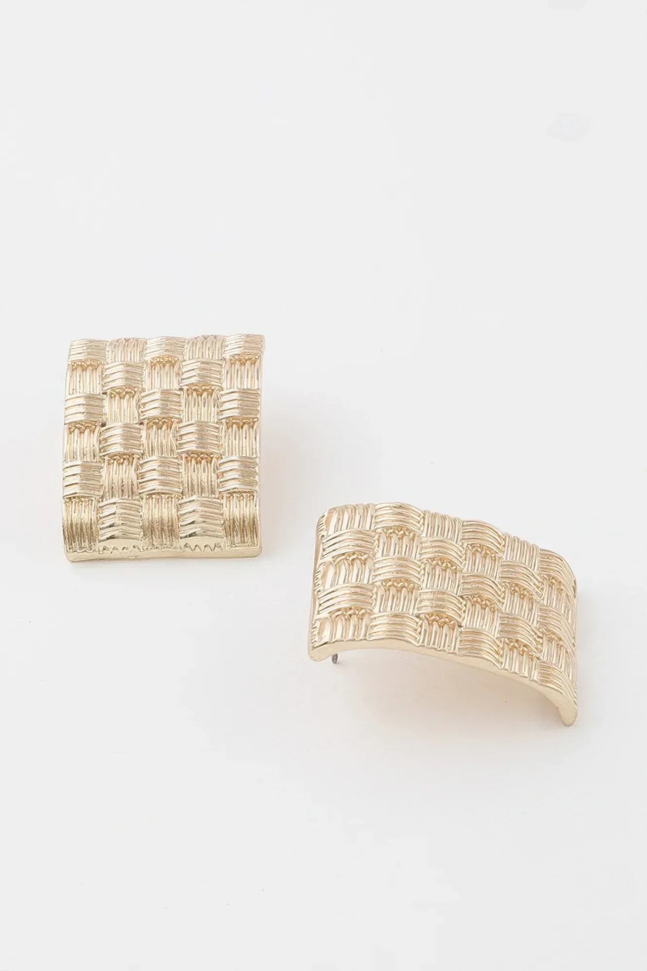 Cross Hatch Plate Earrings | Mixtshop LLC