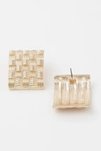 Cross Hatch Plate Earrings | Mixtshop LLC