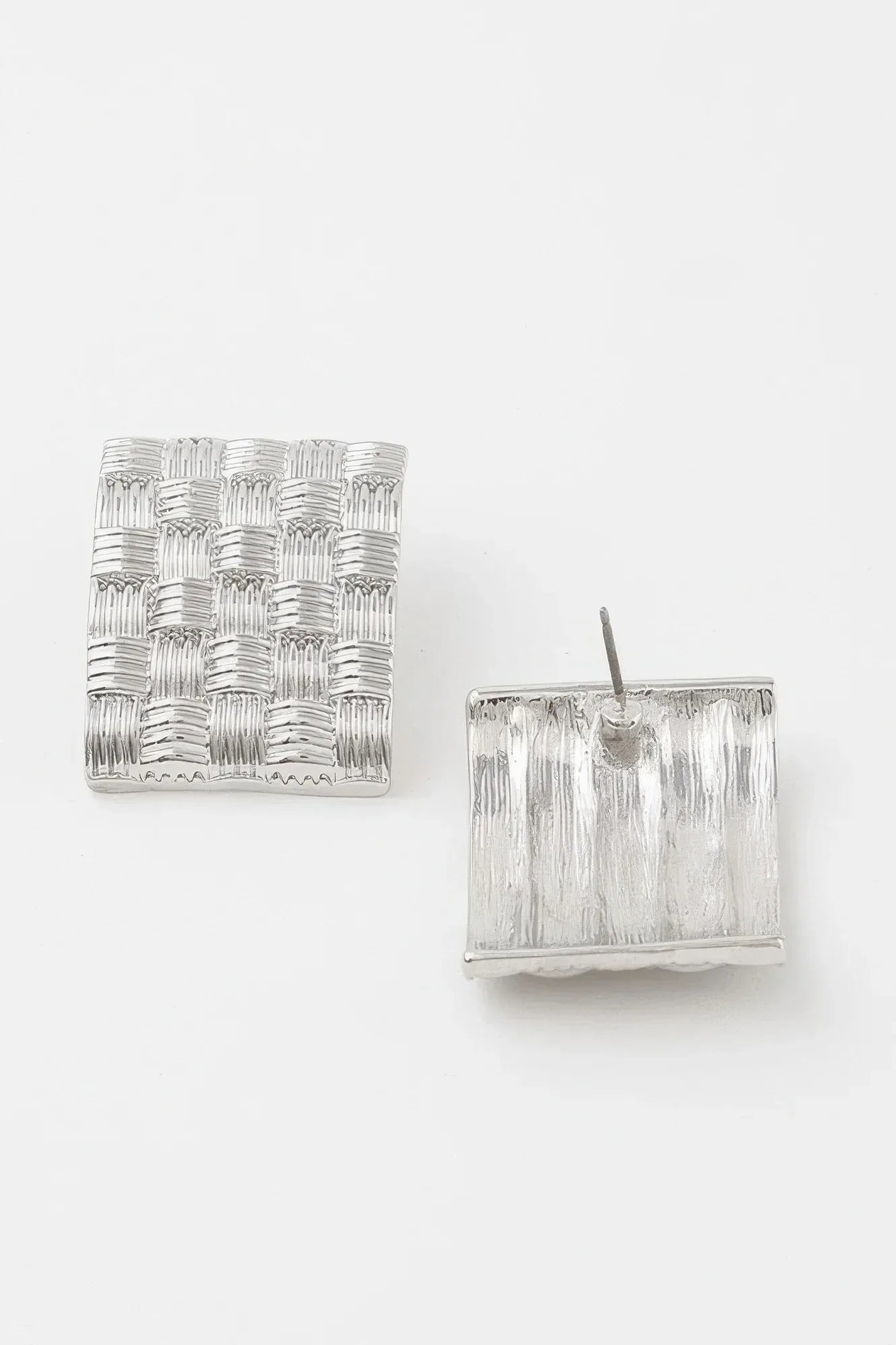 Cross Hatch Plate Earrings | Mixtshop LLC