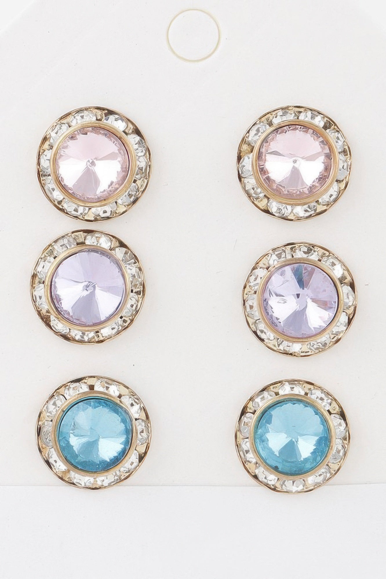 Multi Jeweled Stud Earrings Set Secondary image