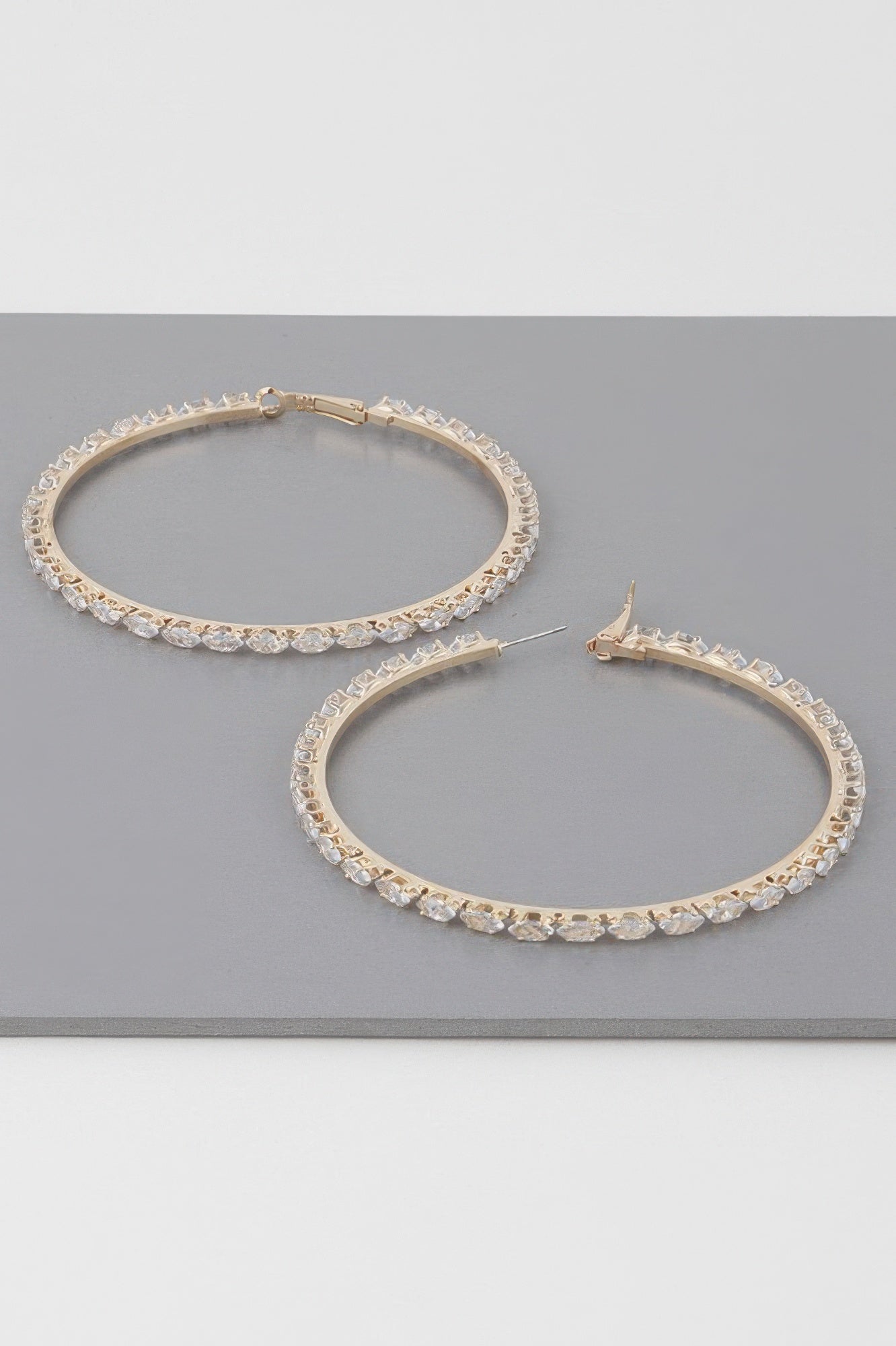 Teardrop Jeweled Hoop Earrings Secondary image