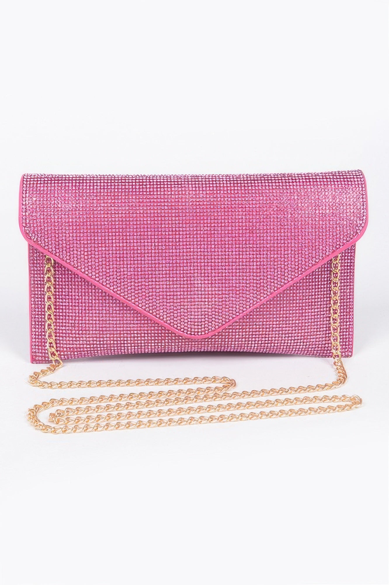 Full Rhinestone Envelope Chain Clutch Secondary image