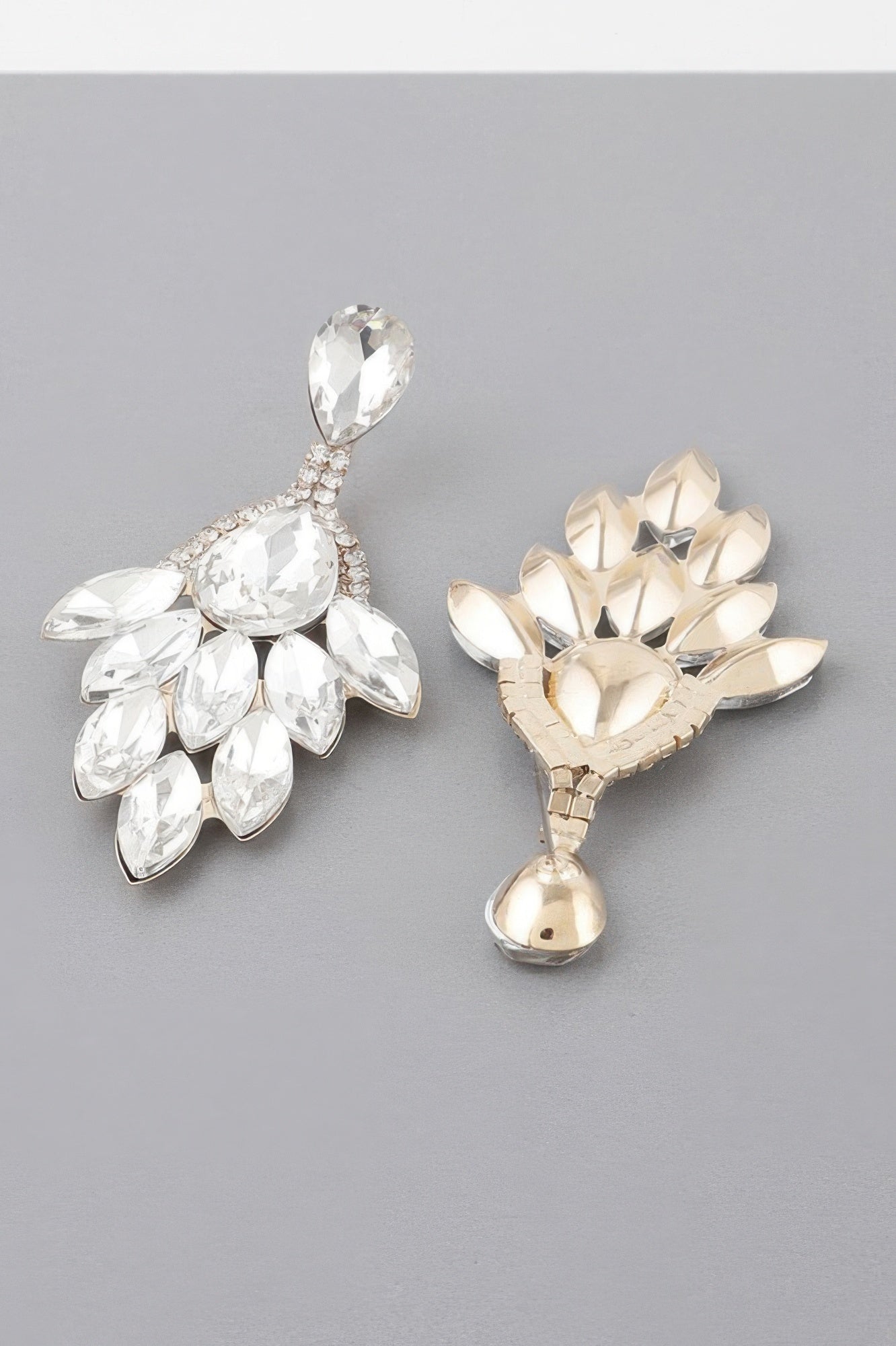 Rhinestone Teardrop Flare Earrings Secondary image