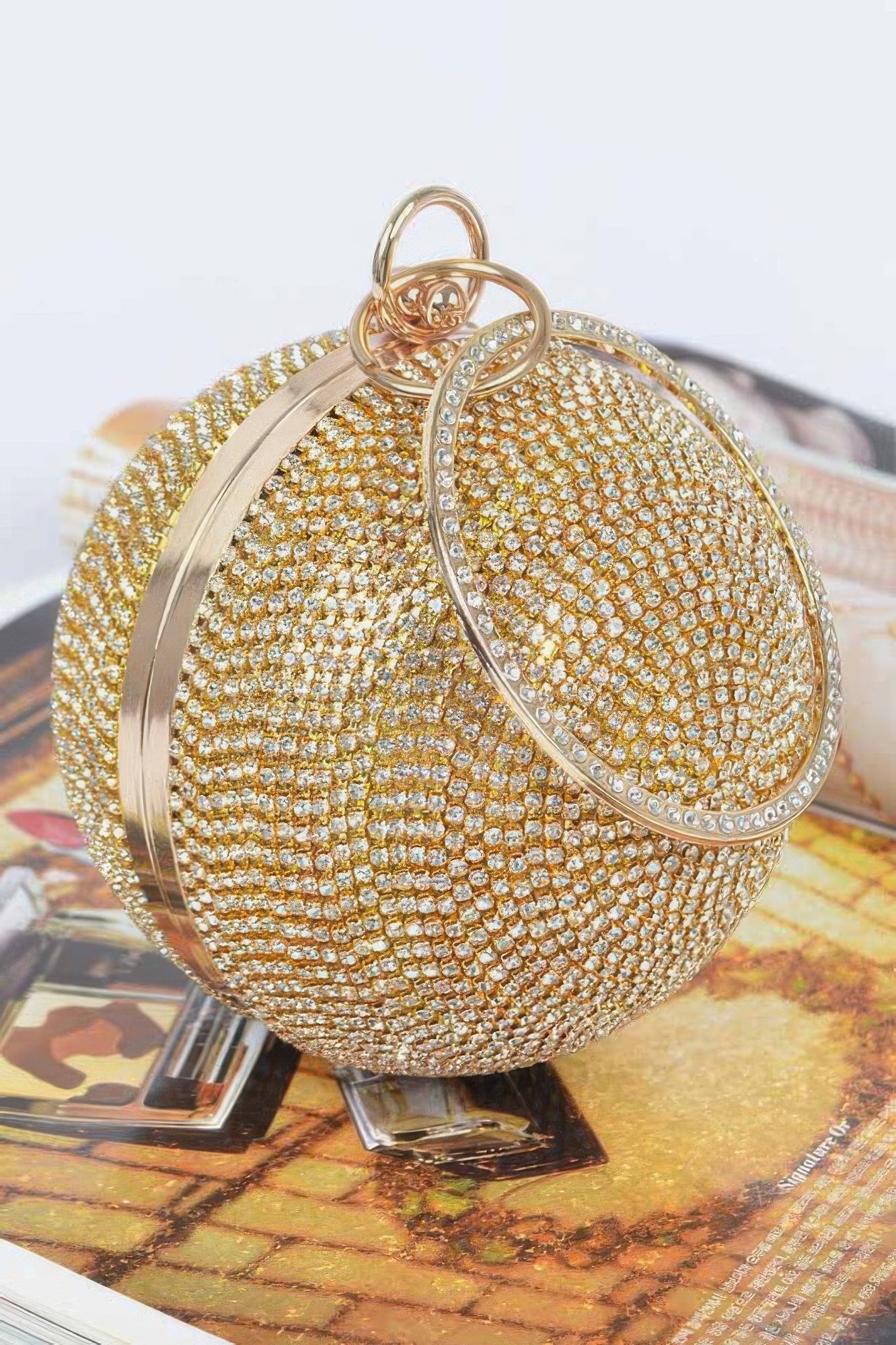 Rhinestone Ball Clutch Secondary image