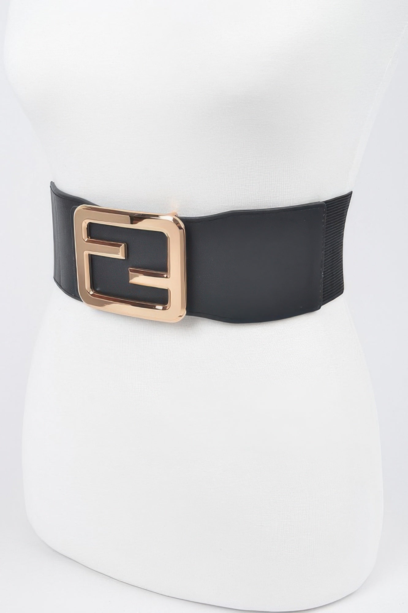 Metal Buckle Plus Size Elastic Belt Secondary image