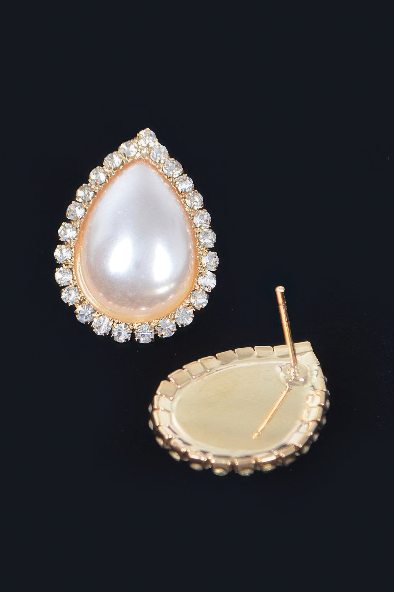 Teardrop Pearl Stud Earrings Secondary image