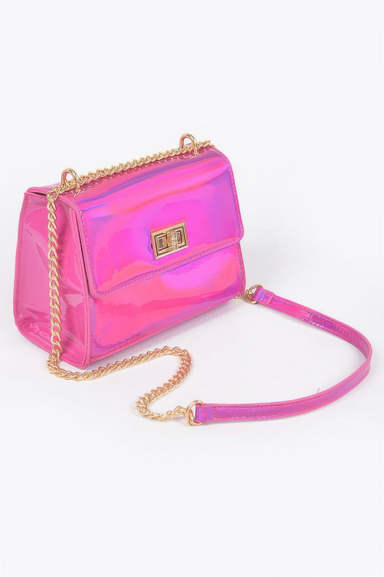 Mirror Metallic Flap Crossbody Bag Secondary image