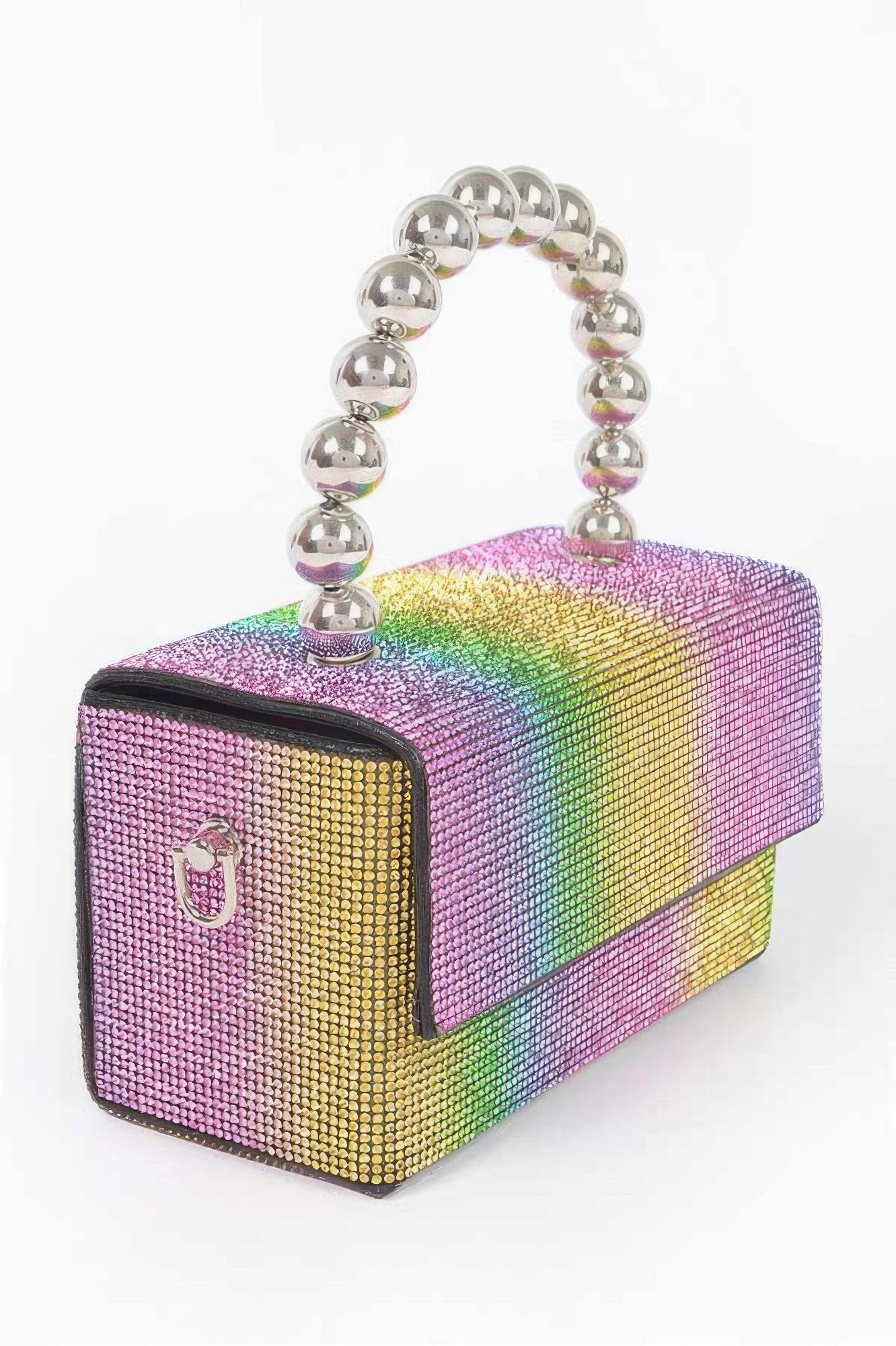 Rhinestone Ball Chain Handle Bag Secondary image