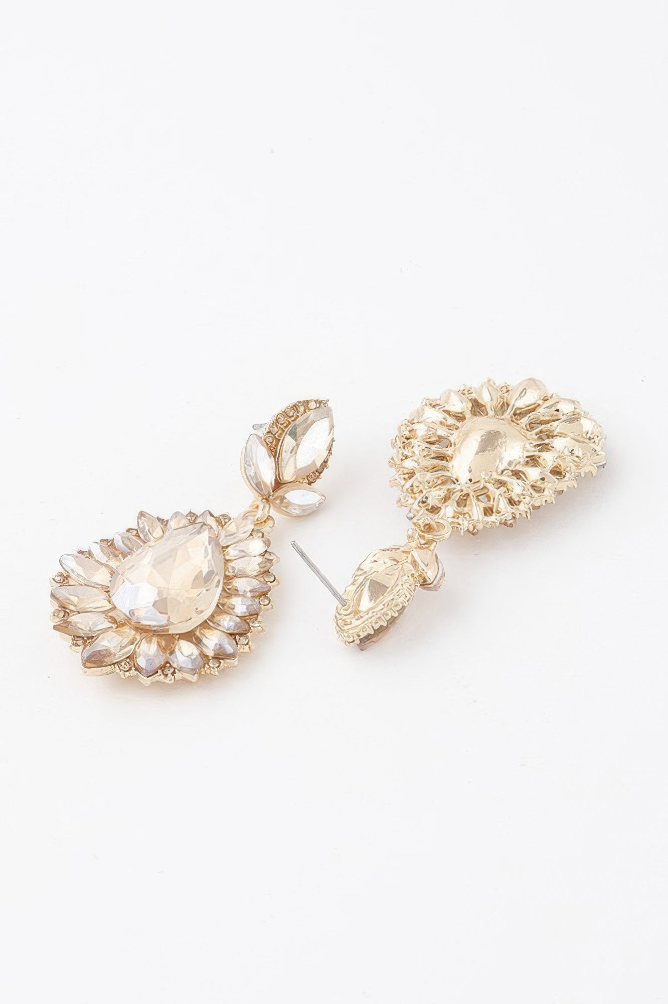 Jeweled Flare Teardrop Earrings Secondary image