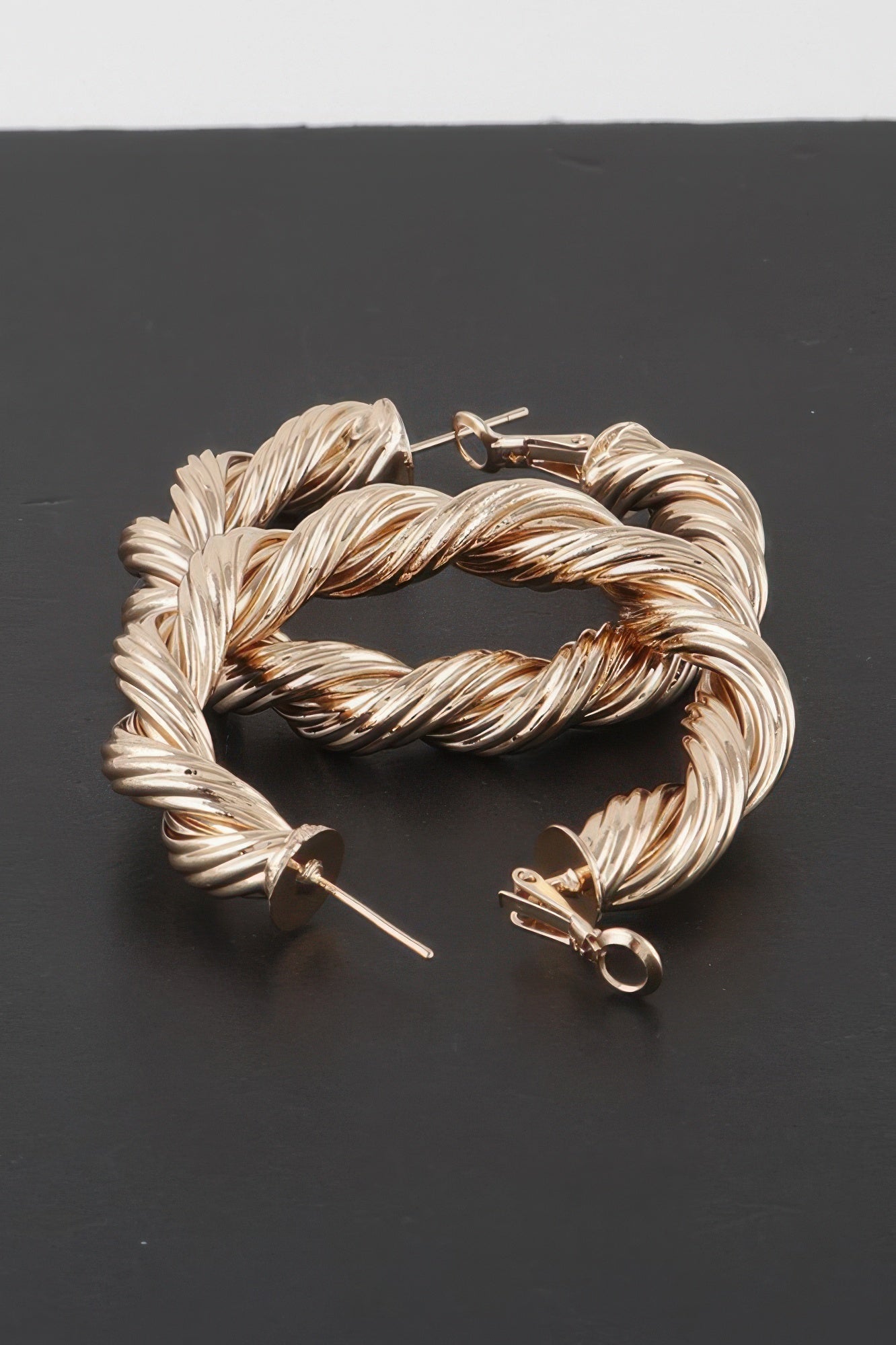 Twisted Rope Hoop Earrings Secondary image
