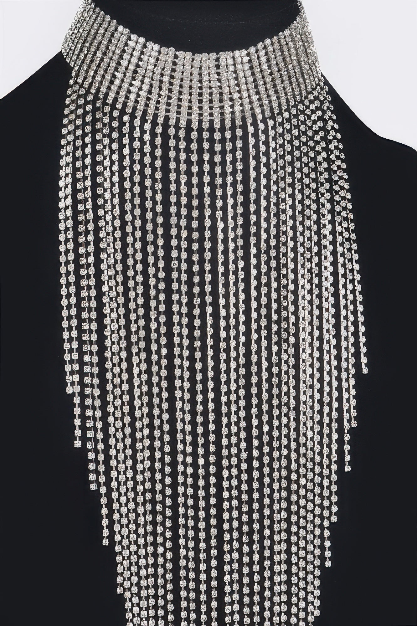 Rhinestone Choker Tassle Necklace Secondary image