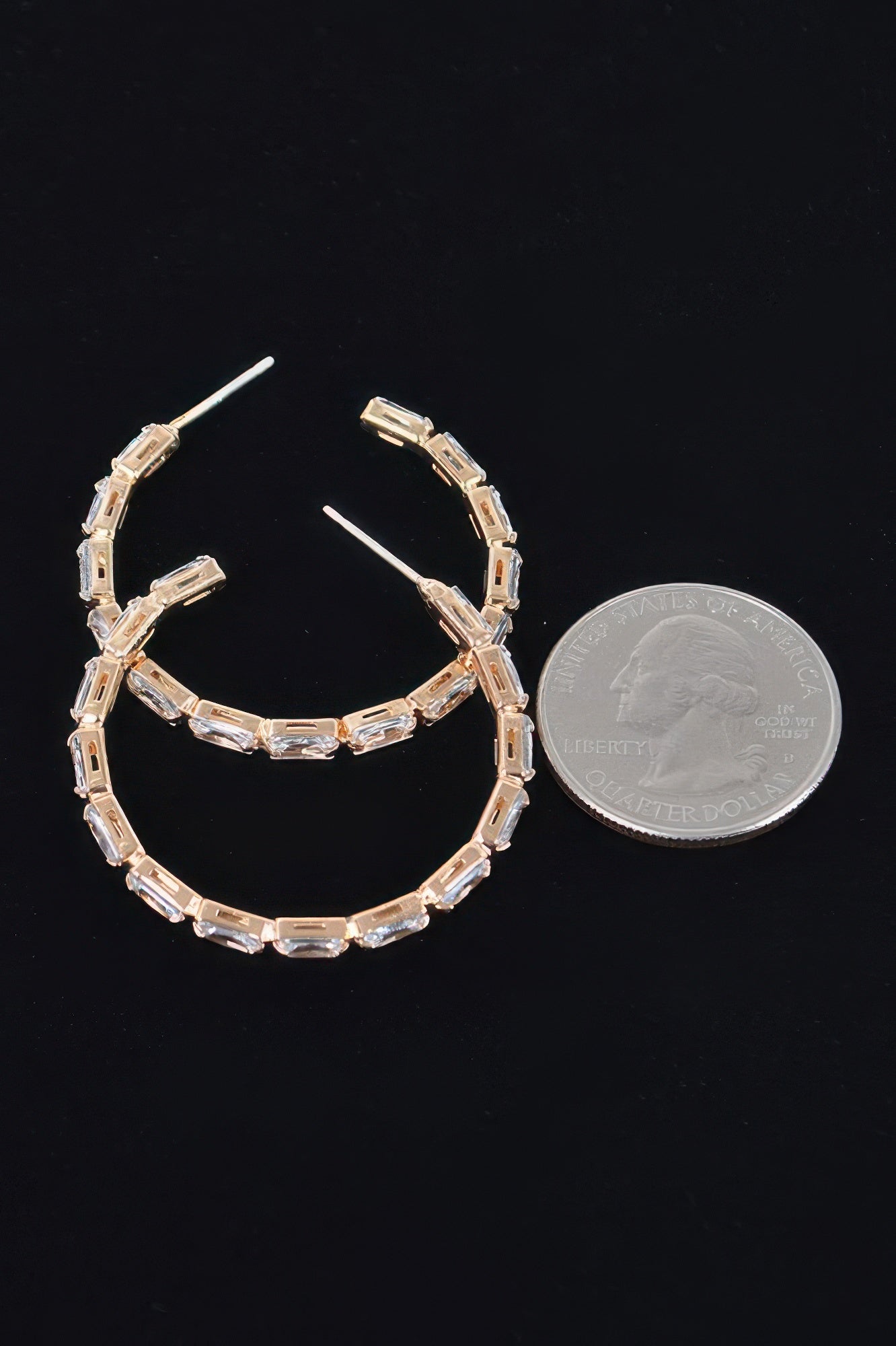 Rectangle Stone Hoop Earring Secondary image