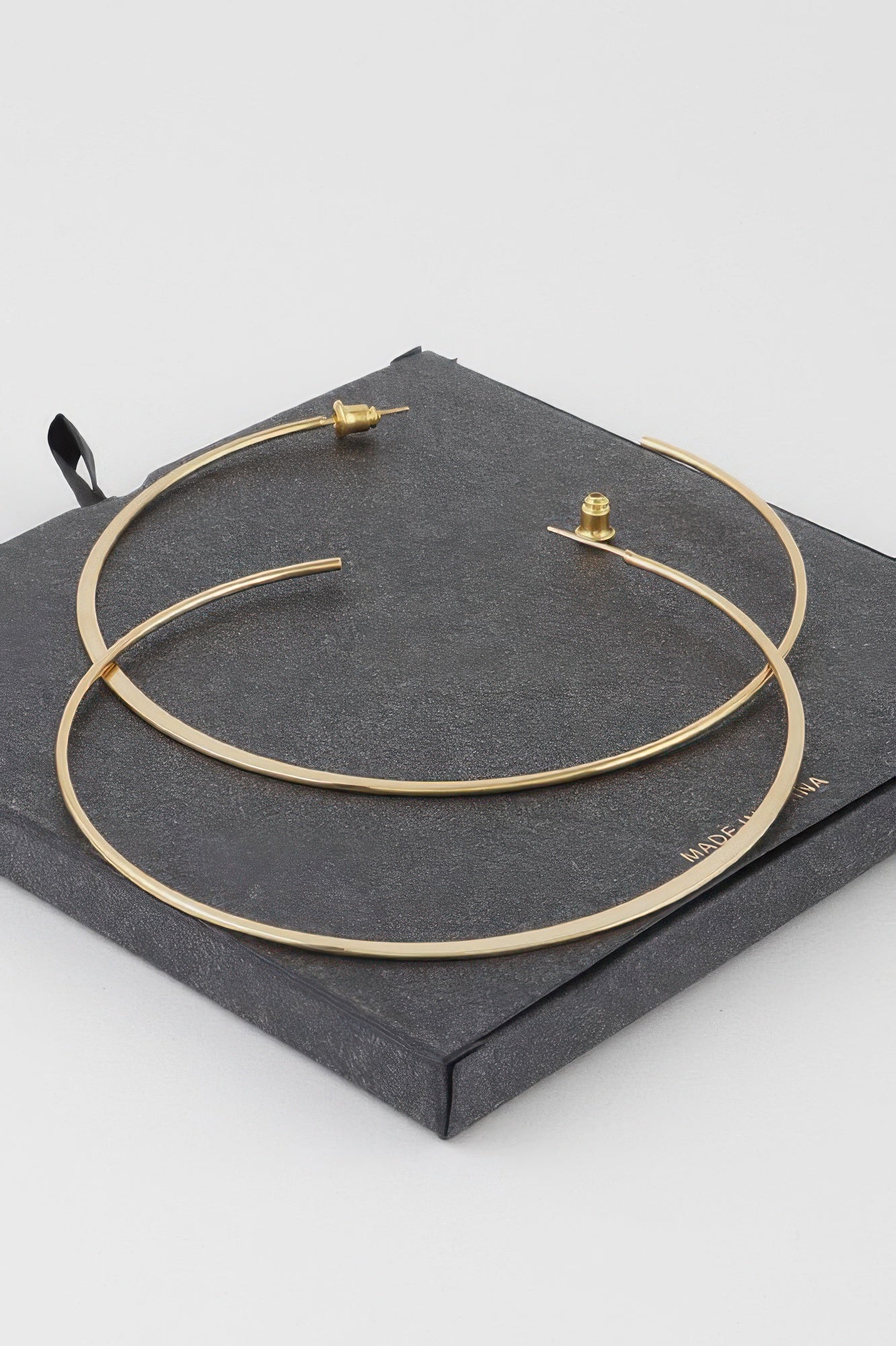 Oversized Metal Dipped Hoop Earrings Secondary image