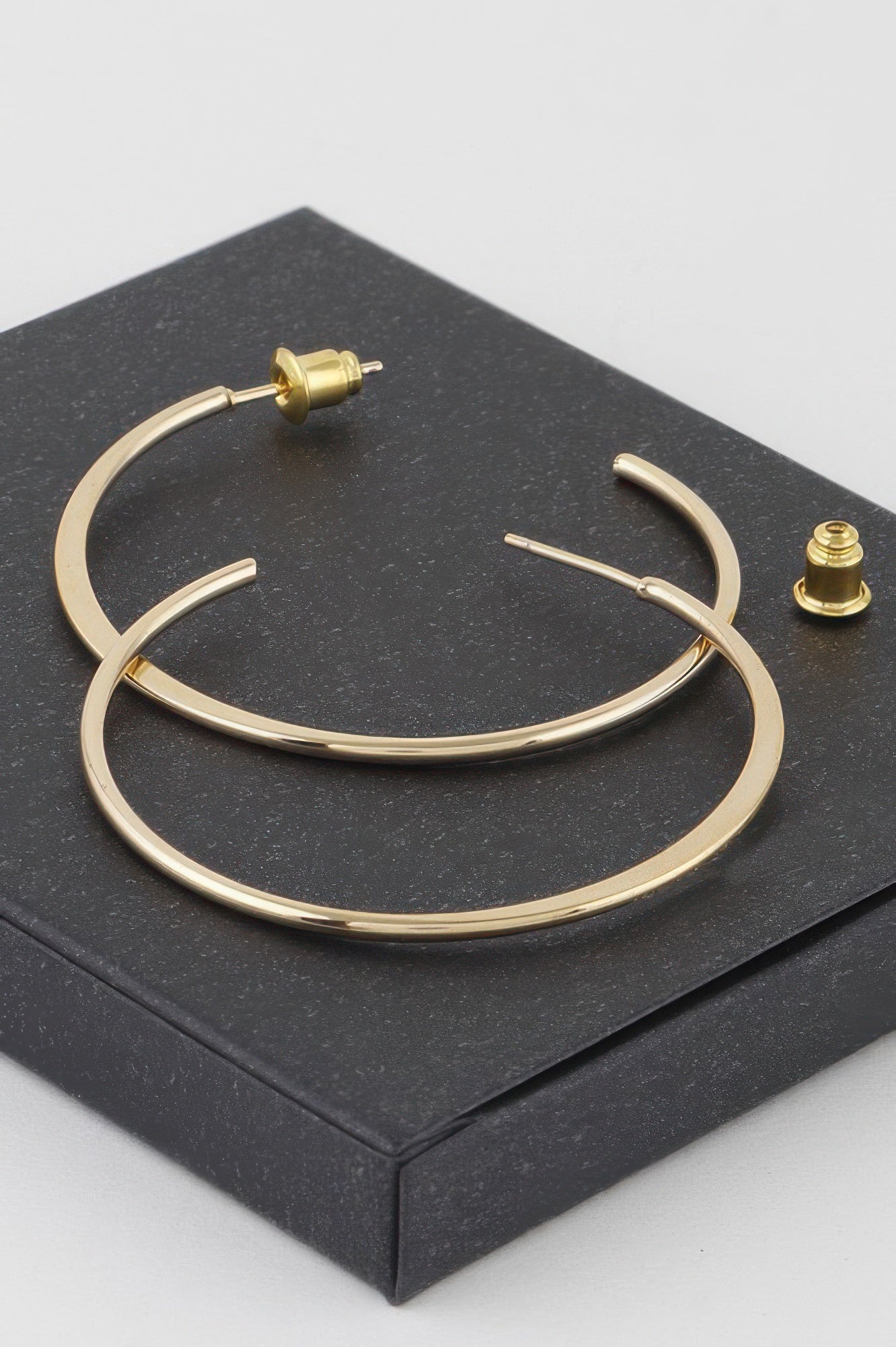 Flat Metal Dipped Hoop Earrings Secondary image